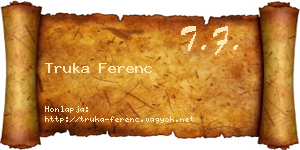 Truka Ferenc névjegykártya